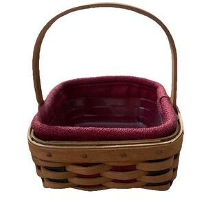 Longaberger Basket 2003 Holiday Helper Signed Paprika Liner Protecter Christmas